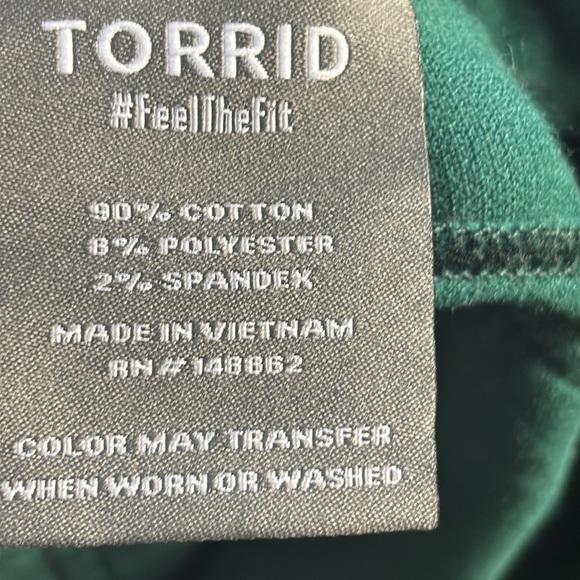 NEW TORRID Slim Boot Corduroy High Rise Jean Botanical Green Size 18 Button Fly - Picture 12 of 12